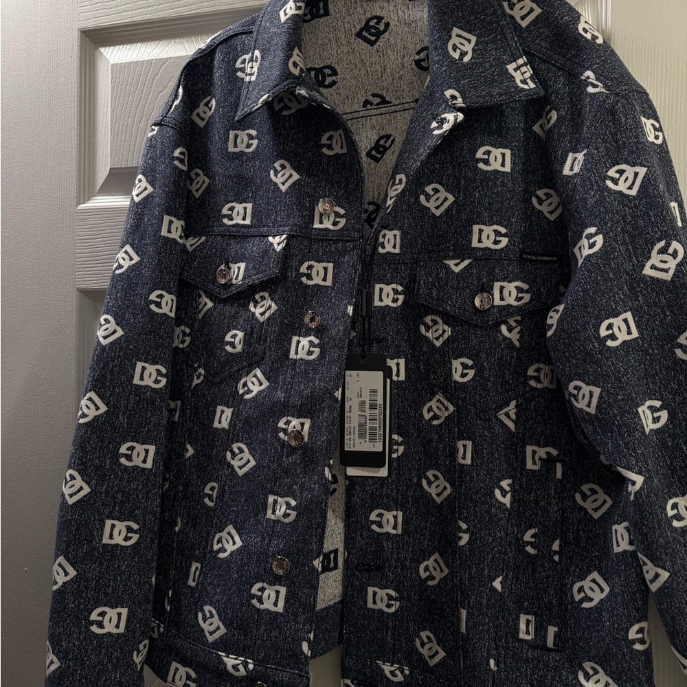 Dolce & Gabbana-DG Logo Jacquard Denim Jacket